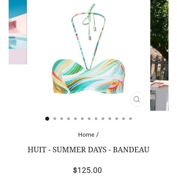 Huit Paris Summer Days Swirl Bandeau Bikini Top36D NEW Bikinis